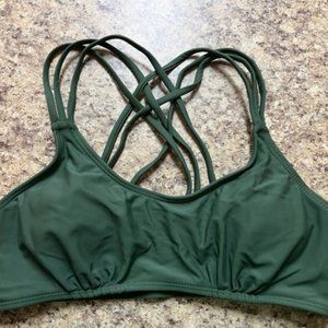 Dark Green Strappy Bikini Set